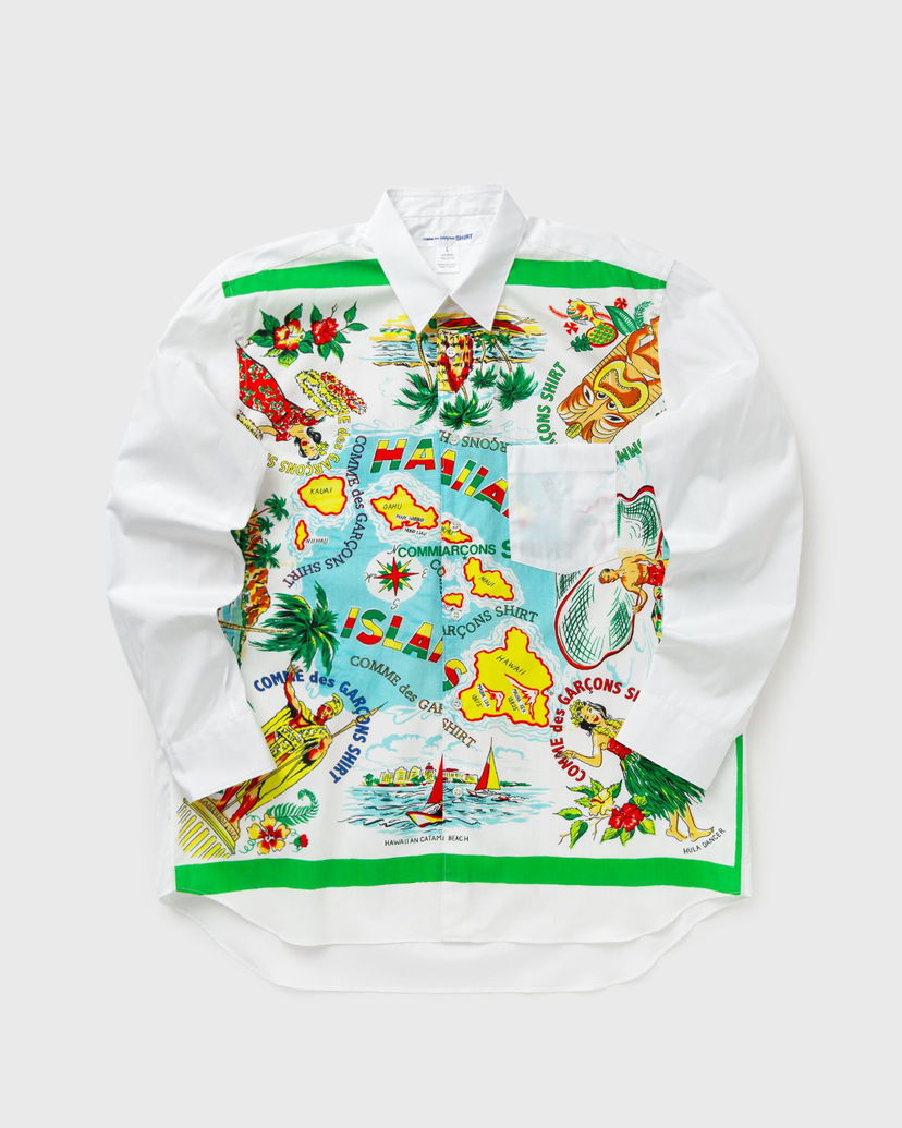 Paita Comme des Garçons Hawaiian Map Print Long-Sleeve Woven Shirt Monivärinen | FP-B060-W25-1