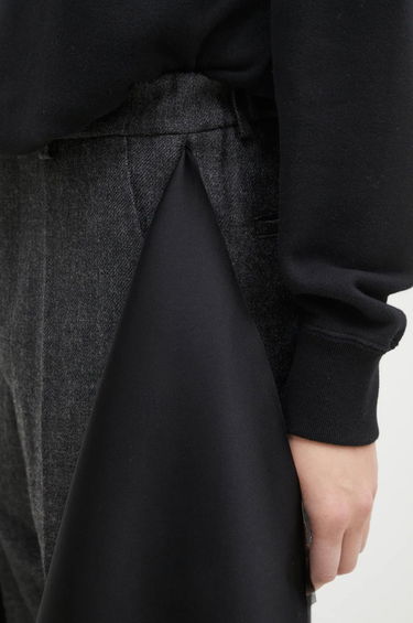 Housut UNDERCOVER High Waist Pants With Attached Skirt Overlay Harmaa | UC2D1505, 3