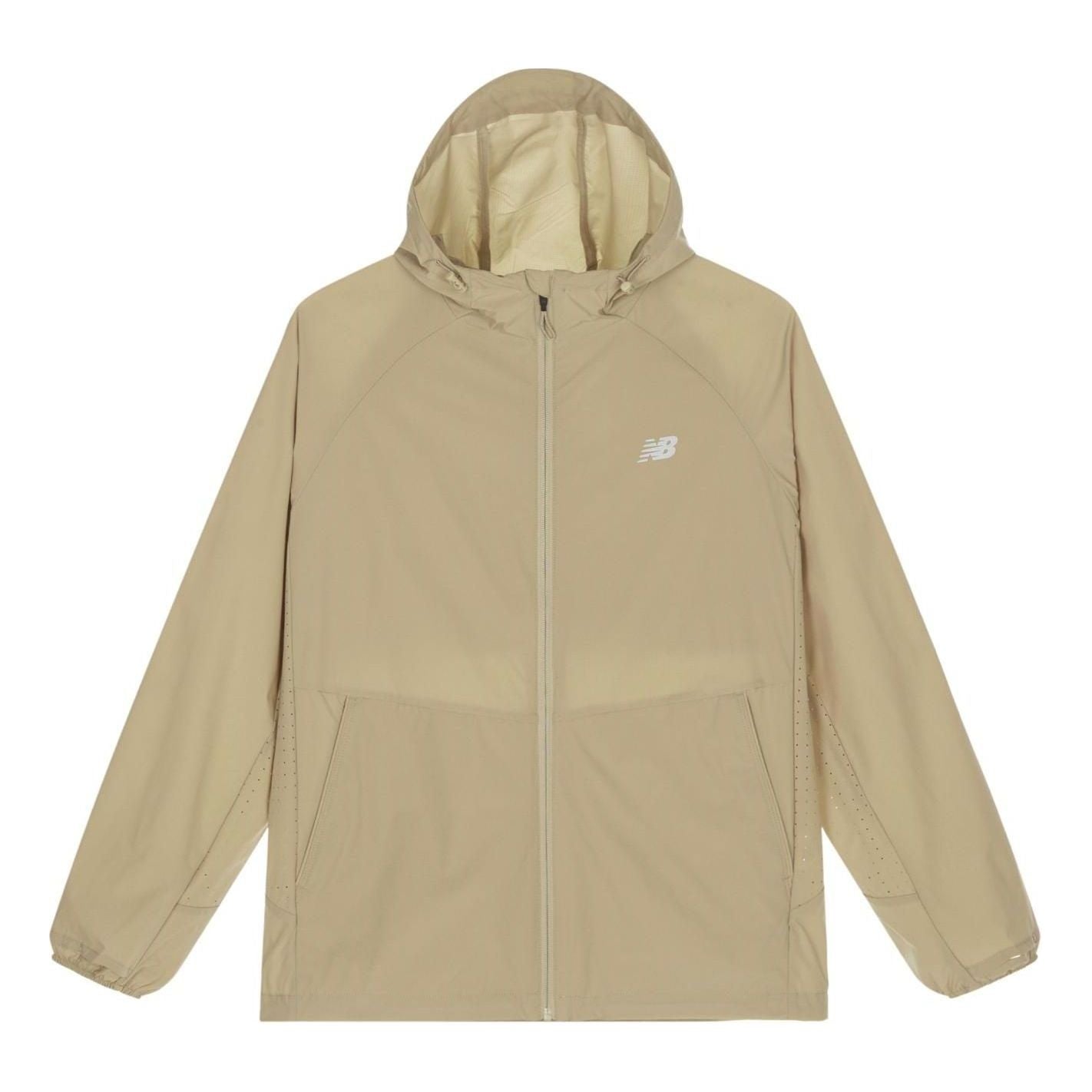 Tuulitakki New Balance Hooded Running Jacket Beige | NAE24101-BWN, 0