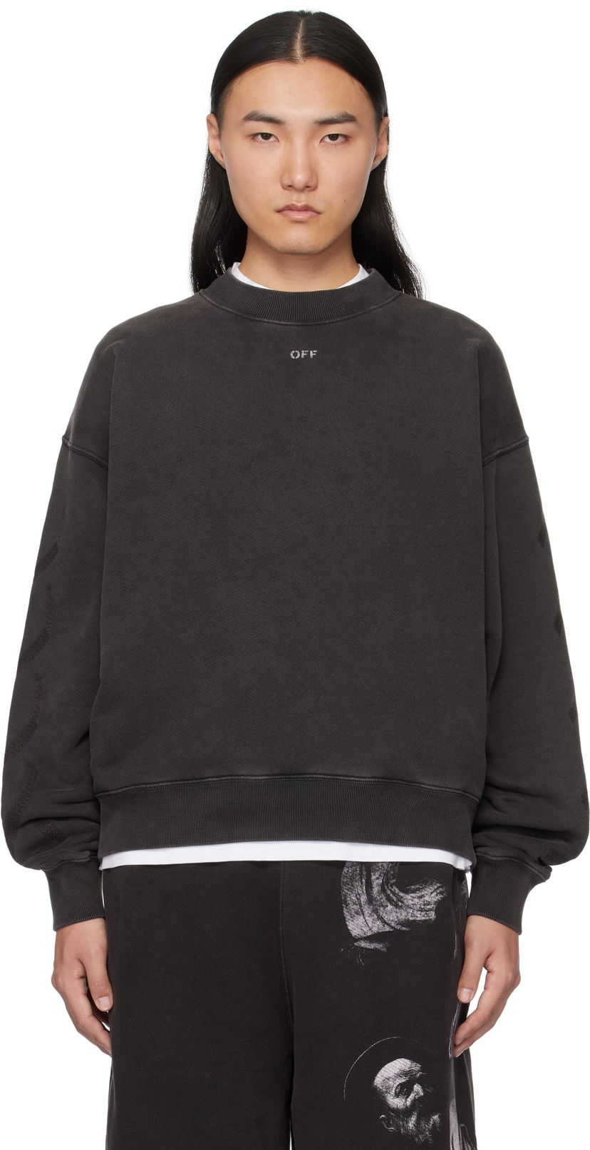 Villapaita Off-White Off-White S.Matthew Skate Sweatshirt Musta | OMBA054C99FLE0091077
