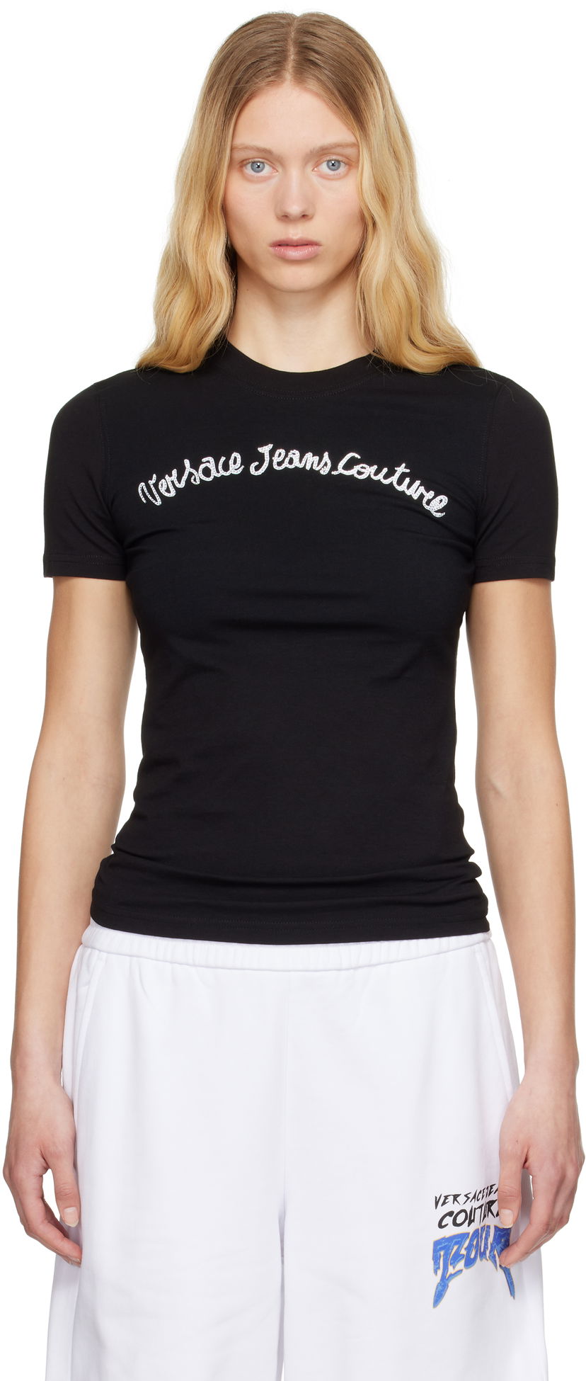 T-paita Versace Versace Jeans Couture Logo T-Shirt Musta | E78HAHC08_ECJ02C