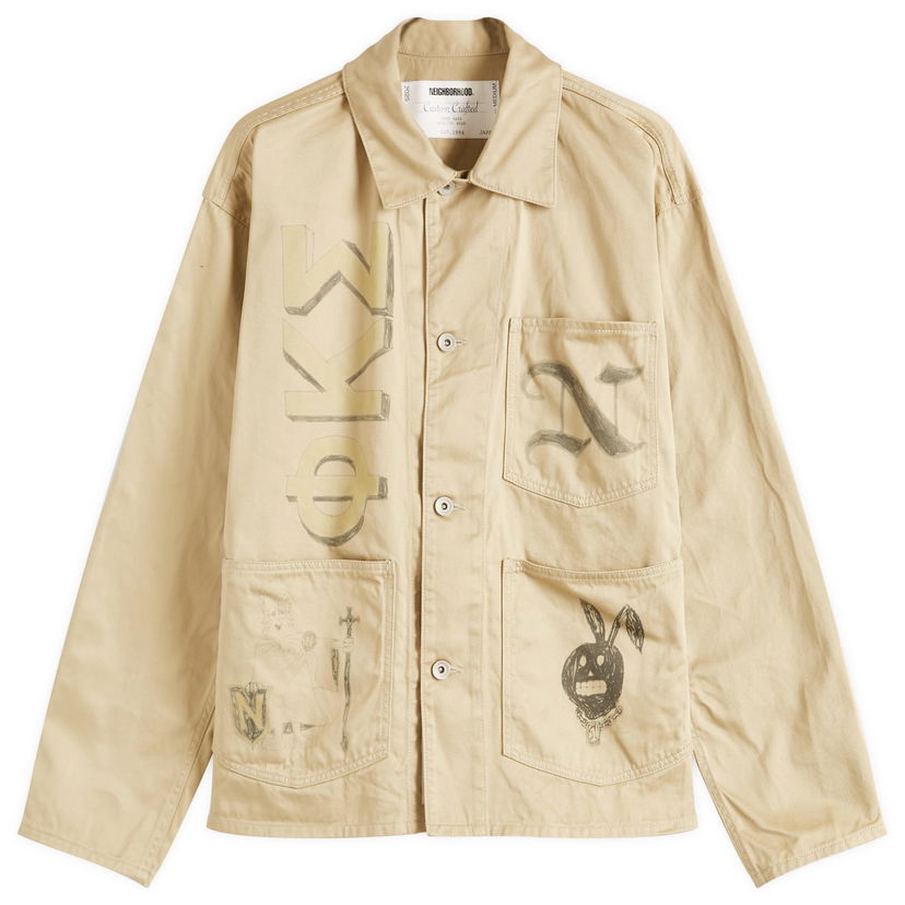 Takki Neighborhood Neighborhood Memorial Coverall Jacket, Size Large Beige | 251AQNH-JKM01-BEI