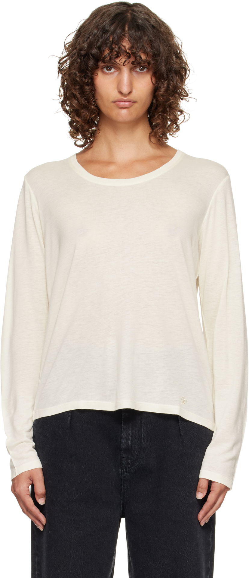 T-paita Loulou de Saison Loulou de Saison Ava LDS Longsleeve Jersey T-shirt Valkoinen | AVA LDS