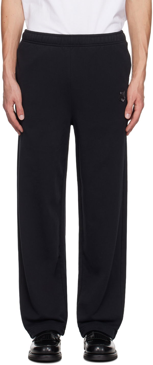 Verryttelyhousut MAISON KITSUNÉ Black Bold Fox Head Patch Sweatpants Musta | NM01111KM0001