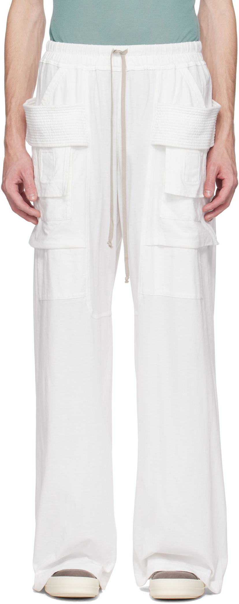 Cargo housut Rick Owens Rick Owens DRKSHDW Hollywood Creatch Wide Cargo Pants Valkoinen | DU01E3394 RN