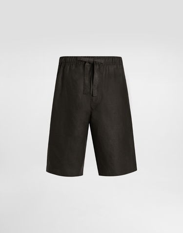 Shortsit Dolce & Gabbana Dolce & Gabbana Linen Drawstring Shorts Musta | GP0T1TFU4MCN0000, 0