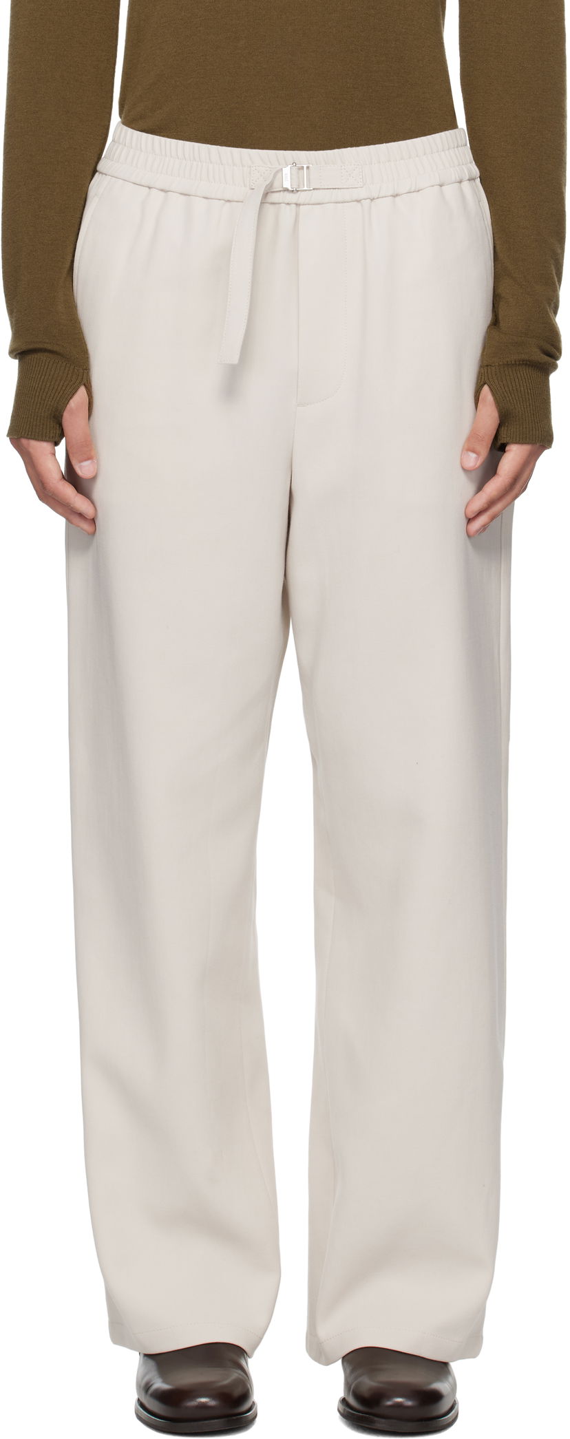 Housut AMI AMI Paris Elasticated Trousers Beige | HTR214.CO0106