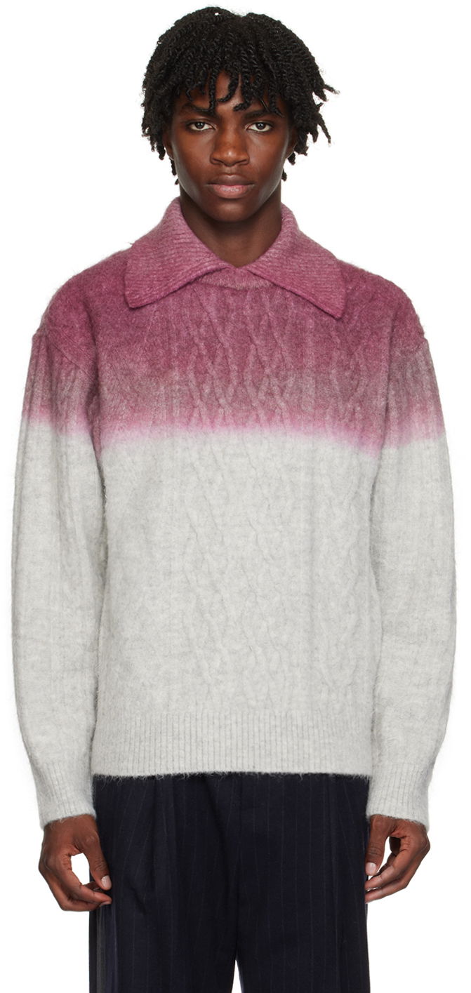Villapaita ADER ERROR Gradient Cable Knit Sweater Violetti | BMADFWKT0101GR