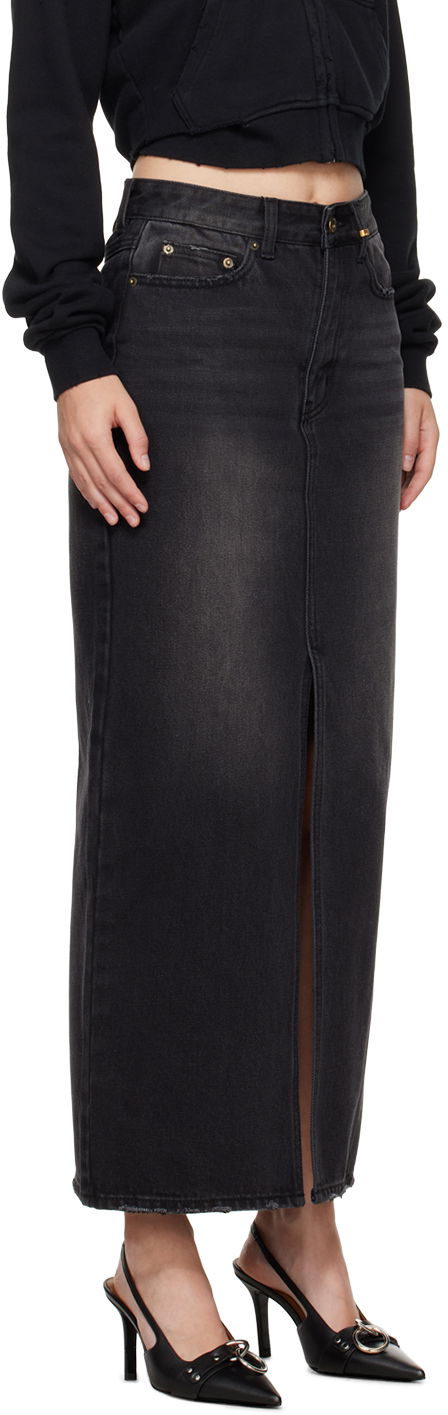Hame We11done We11done Washed Denim Maxi Skirt Musta | WD-DS2-24-373-W-BK, 1
