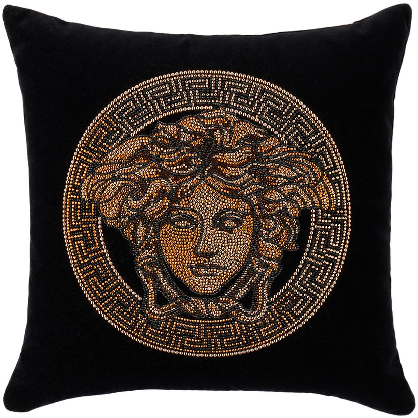 Kodin sisustus Versace Black Studded Icon Cushion Musta | ZCU454500_ZCOV0002