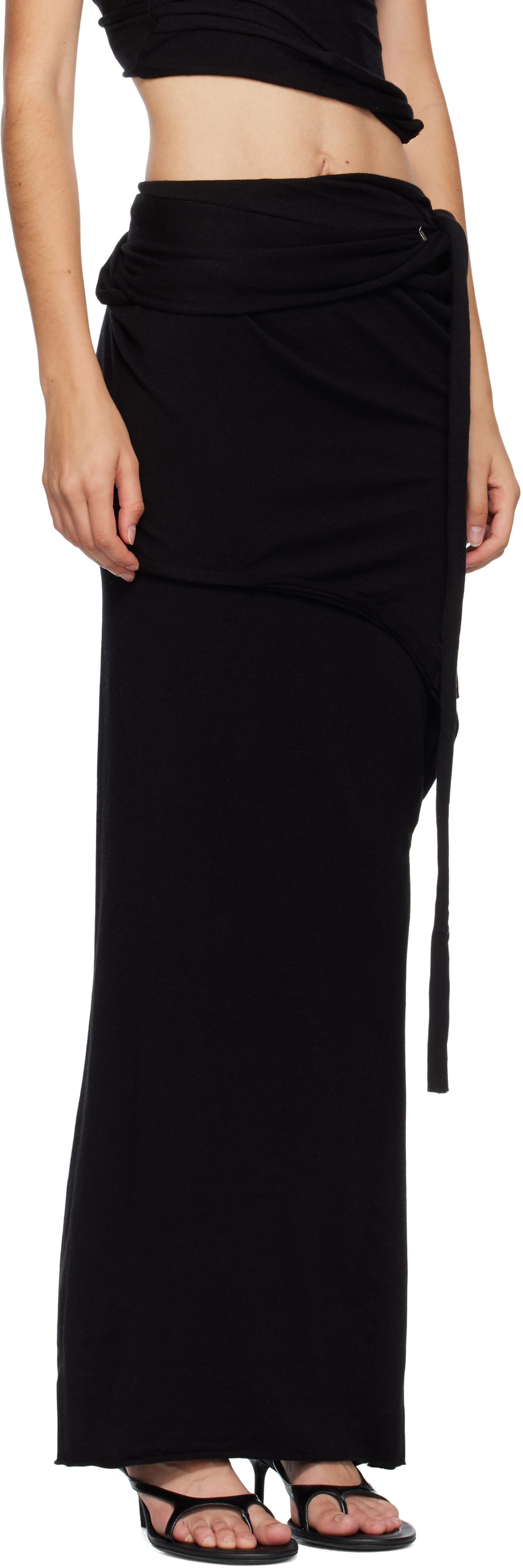 Hame Ottolinger Ottolinger Lounge Drape Maxi Skirt Musta | 107-302007-01, 1