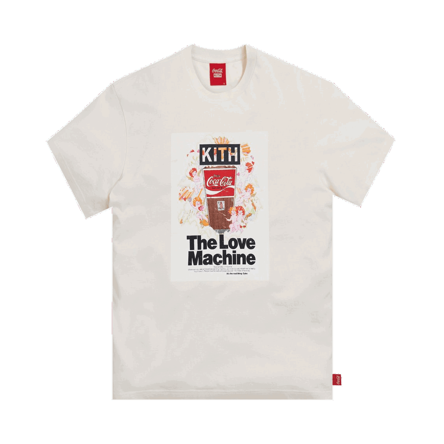 T-paita KITH x Coca-Cola Love Machine Vintage Tee Valkoinen | KH3875 104, 0