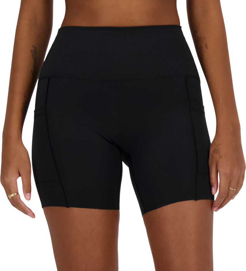 Shortsit New Balance Sleek Pocket High Rise Short 6" Musta | ws41271-bk