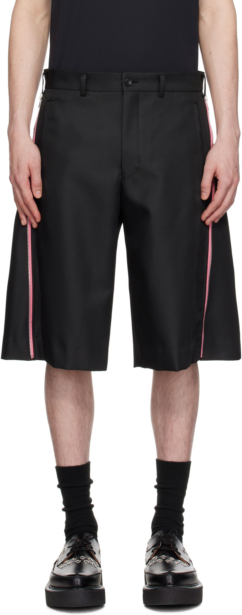 Shortsit Comme des Garçons Homme Plus Gabardine Zip Shorts Musta | PO-P049-051