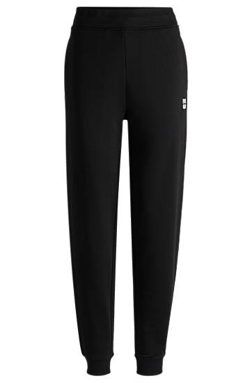 Verryttelyhousut BOSS Cotton-Terry Tracksuit Bottoms Musta | 50522417