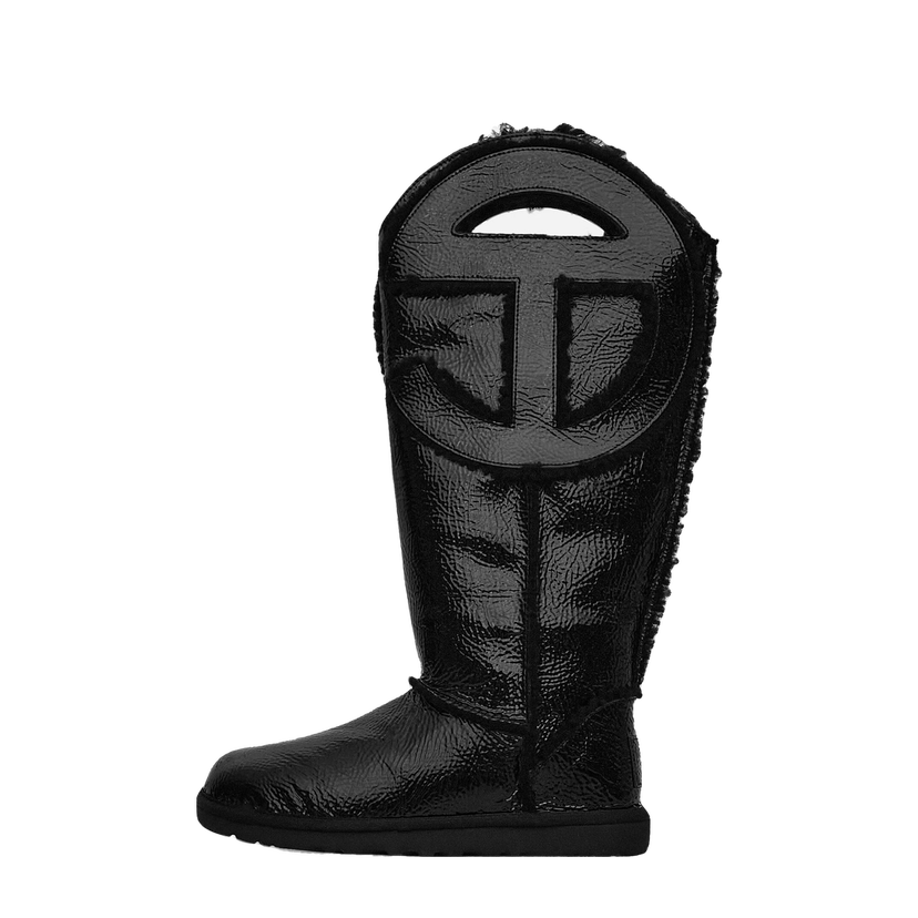 Tennarit ja kengät UGG Telfar Logo Tall Crinkle Leather Boots Black Musta | 1155871 BLK