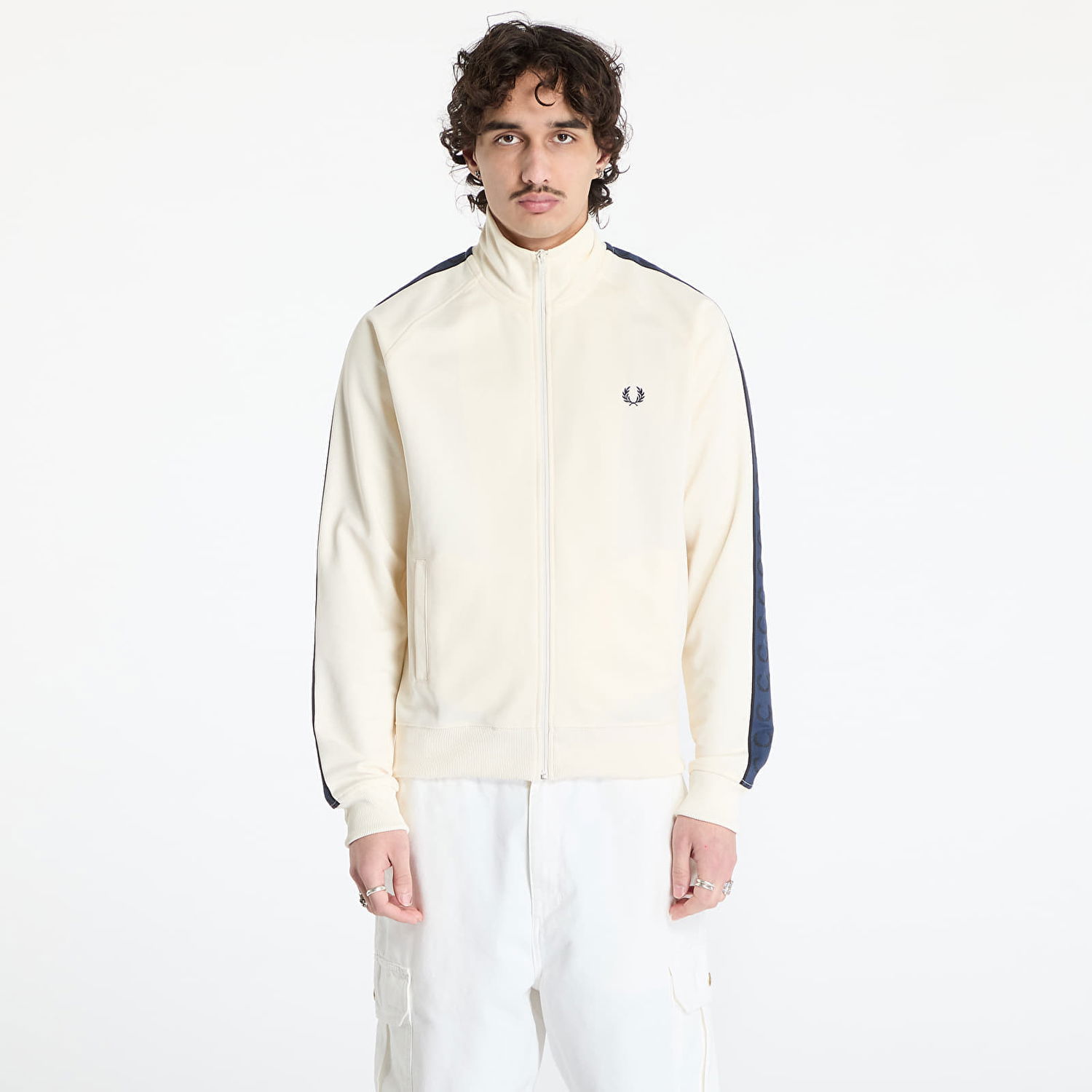 Huppari Fred Perry Fred Perry Contrast Tape Track Jacket Beige | J5557 Y24, 0