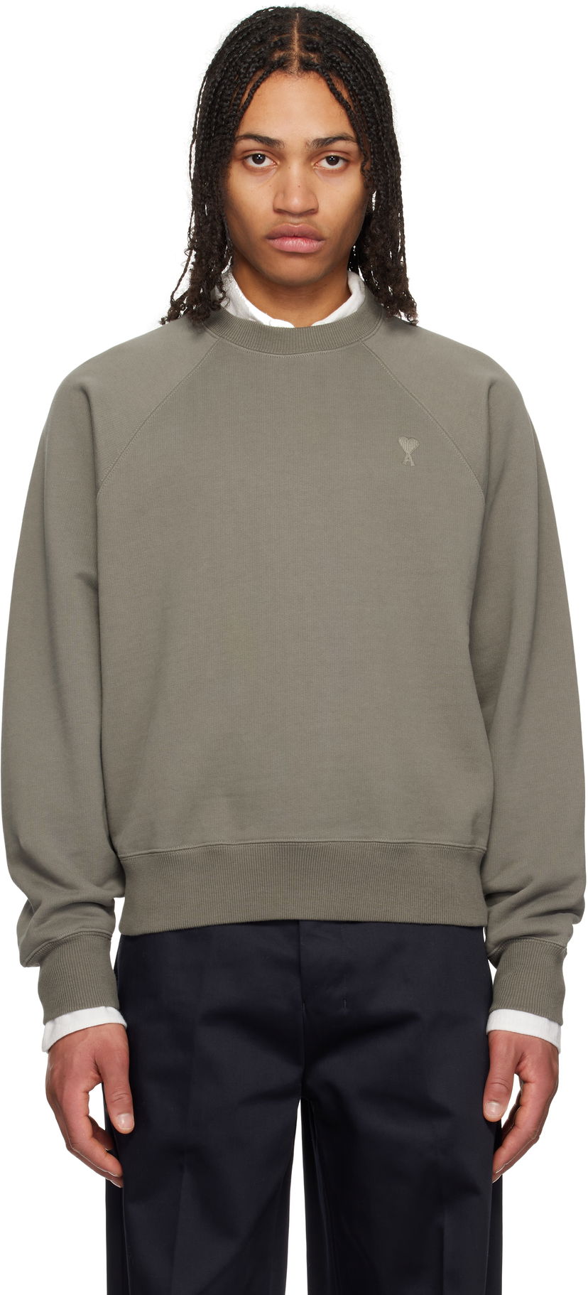 Villapaita AMI AMI Paris Tonal Ami de Coeur Sweatshirt Vihreä | USW074.747