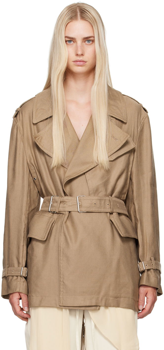 Trenssitakki Helmut Lang Helmut Lang Rider Trench Coat Beige | O04HW401