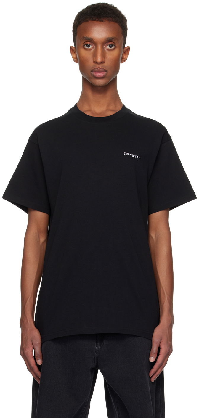 T-paita Carhartt WIP Black Embroidered Logo T-Shirt Musta | I030435