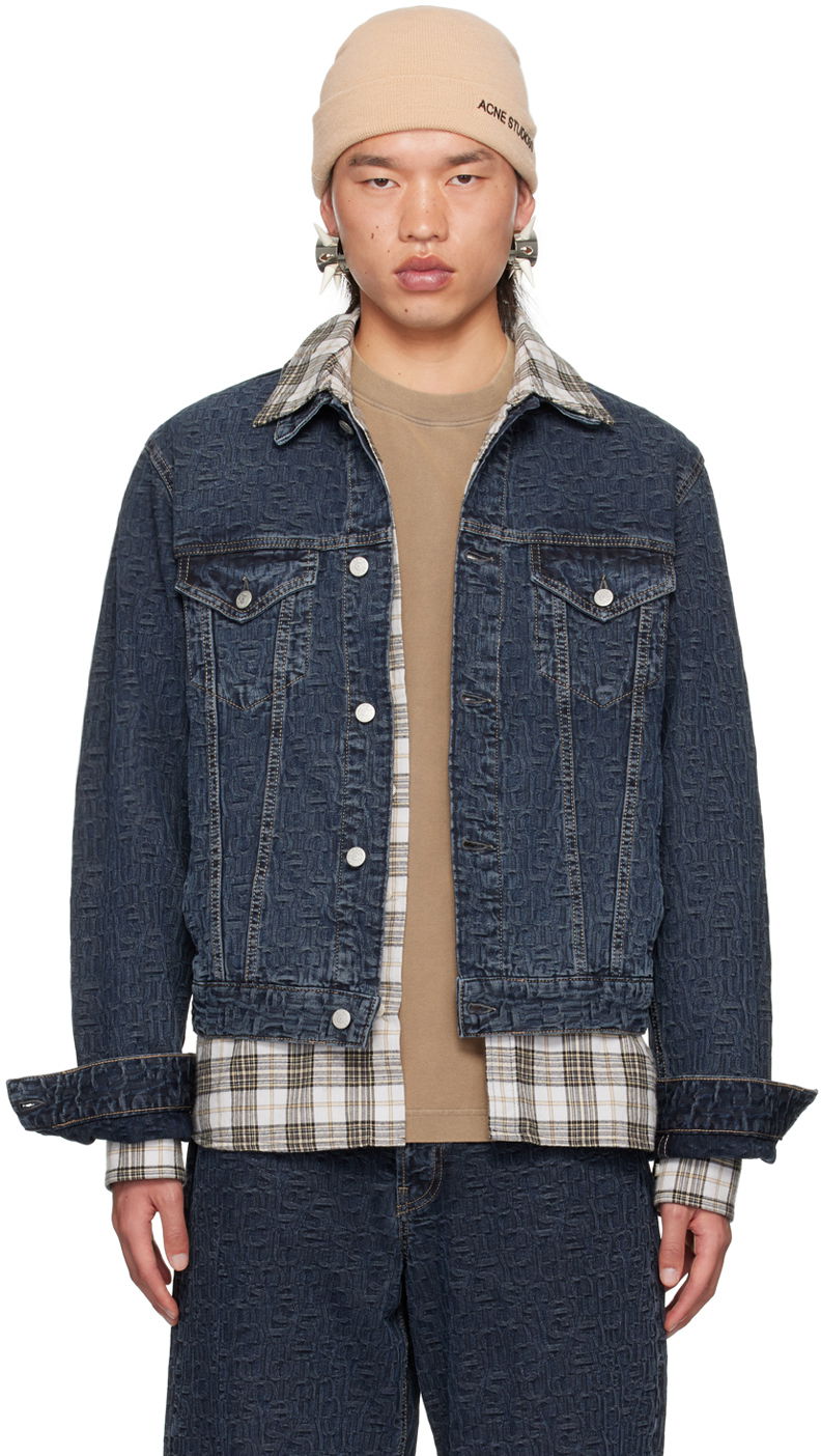 Takki Acne Studios Blue Cropped Denim Jacket Sininen | B90775-