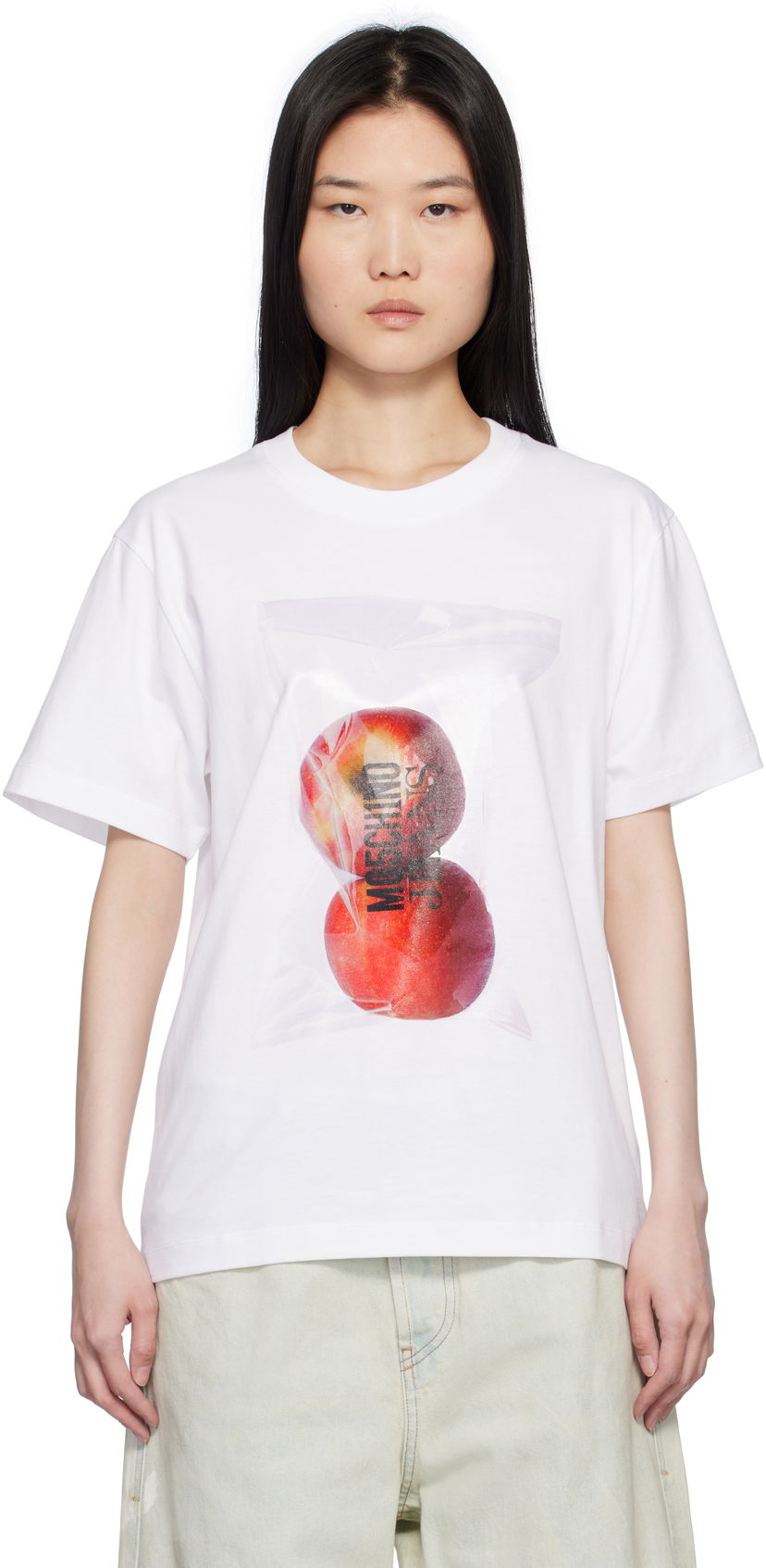 T-paita Moschino Moschino Jeans Graphic T-Shirt Valkoinen | 251K10707