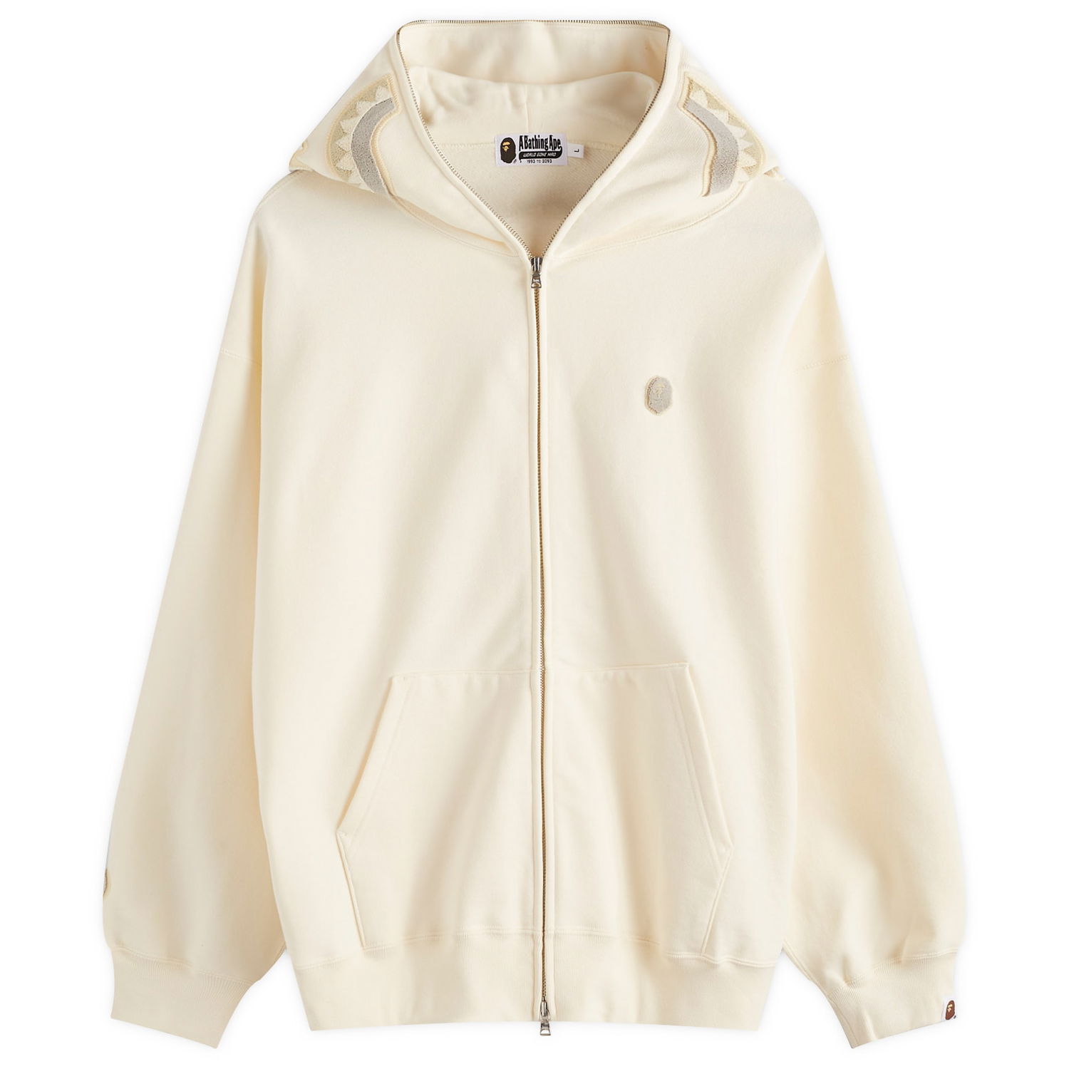 Huppari BAPE One Point Shark Full Zip Hoodie Beige | 001ZPK301306M-IVY, 0