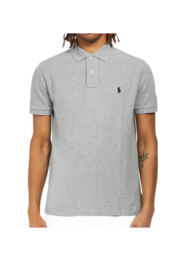 Poolopaita Polo by Ralph Lauren Custom Slim Fit Mesh Polo Shirt Harmaa | 710782592003