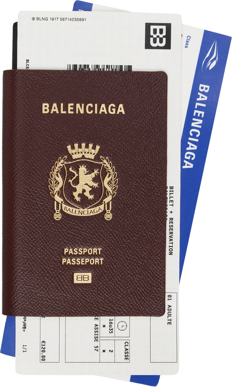 Lompakko Balenciaga Burgundy Passport Long Wallet Ruskea | 787777 2AA3R