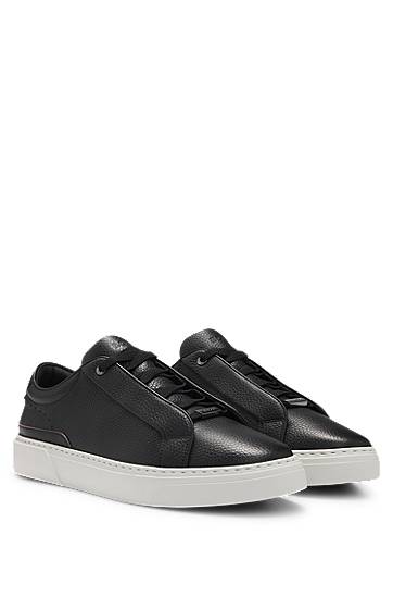 Vaatteet ja asusteet BOSS Gary Grained Leather Trainers Musta | 50545153