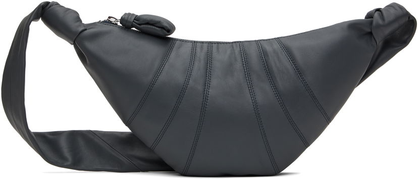 Vyötärölaukku LEMAIRE LEMAIRE Small Croissant Leather Shoulder Bag Sininen | BG0003 LL095