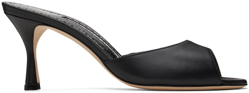 Asusteet Manolo Blahnik Manolo Blahnik Jadarona Leather Heeled Mules Musta | 121-1461