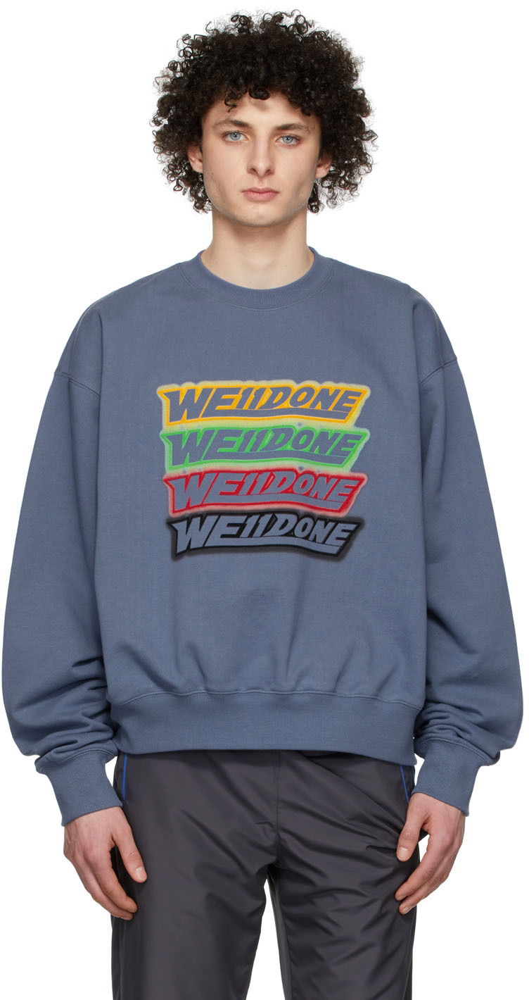 Huppari We11done We11done French Terry Sweatshirt Sininen | WD-TS1-22-651-U-NV