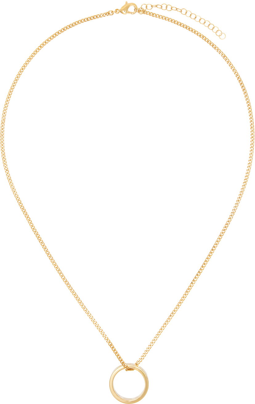 Kaulakoru Maison Margiela MM6 Numeric Minimal Signature Pendant Ring Necklace Beige | SM6UU0048 P6469