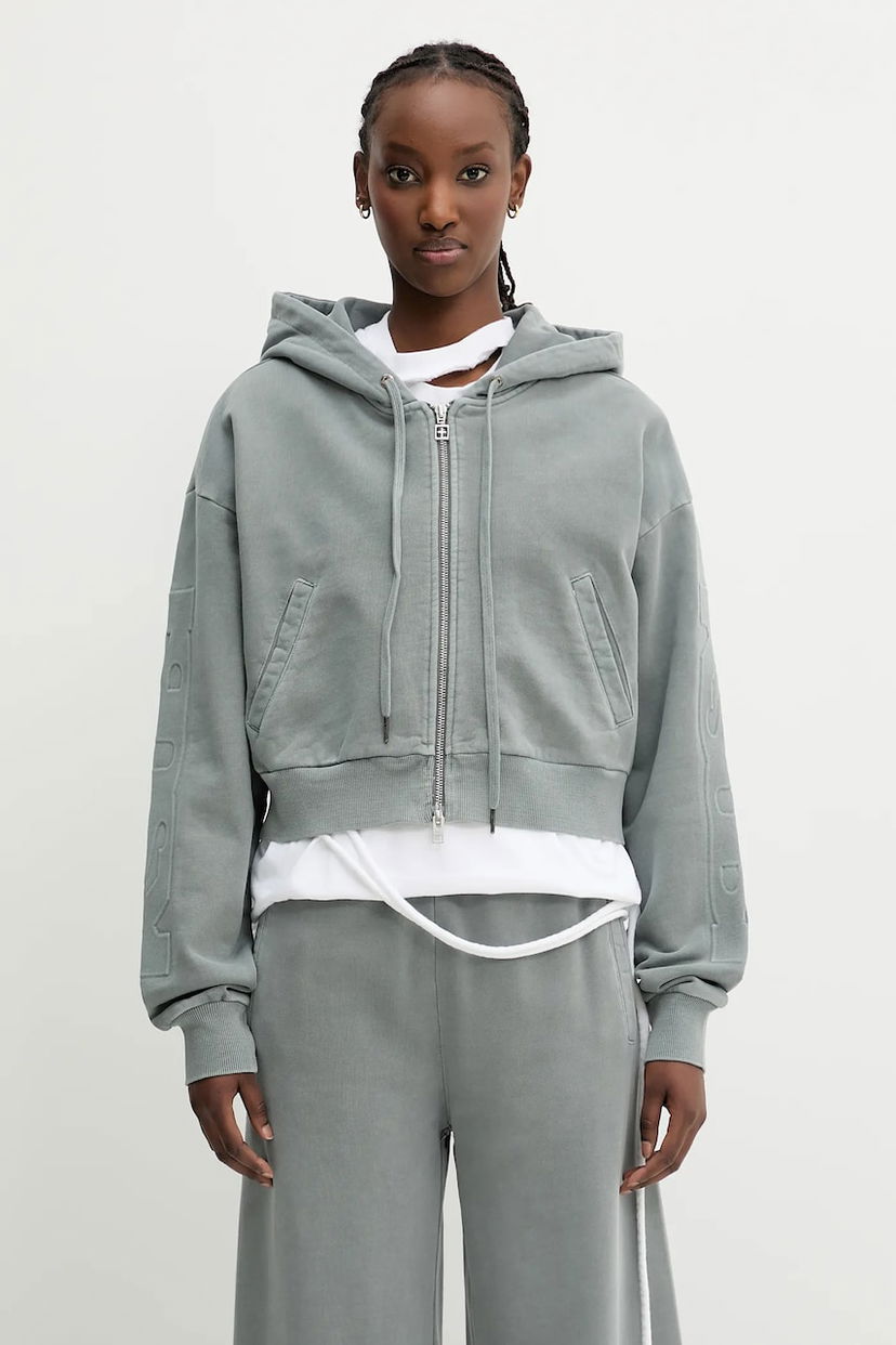 Huppari Ksubi KSUBI Sott Origin Cropped Hoodie Harmaa | WSP25FL003