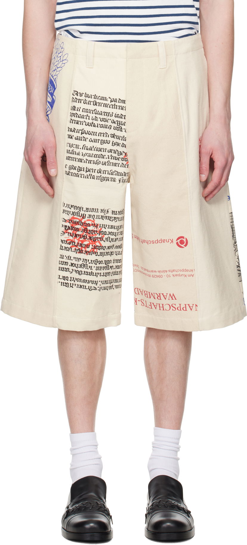 Shortsit Marine Serre Marine Serre Regenerated Tote Bags Cargo Shorts Beige | USH006A UWOV0009