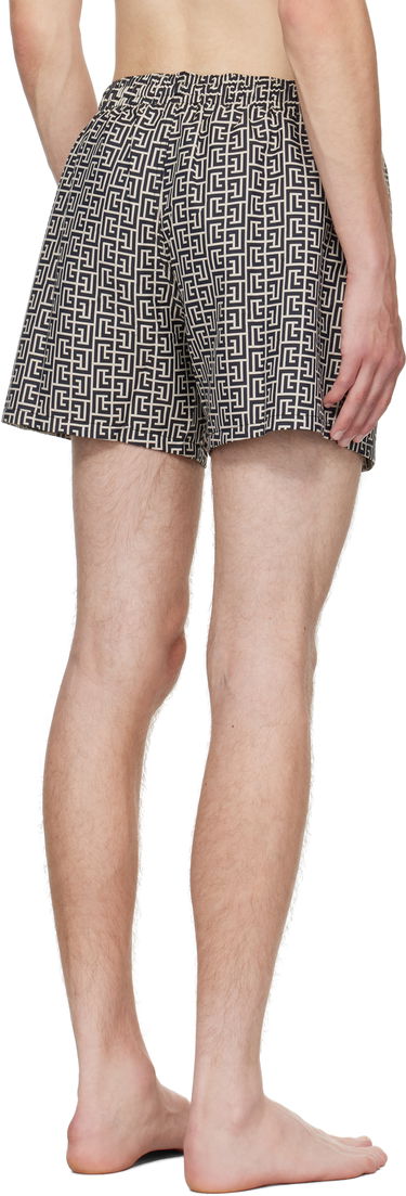 Uimapuvut Balmain Balmain Monogram Swim Shorts Beige | BWB671500, 2