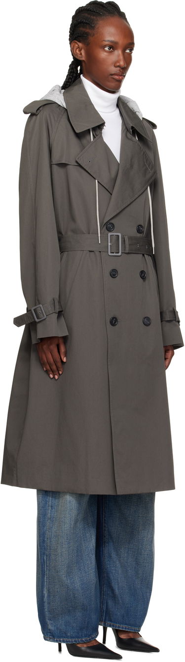 Trenssitakki Maison Margiela MM6 Maison Margiela Double-Breasted Trench Coat Harmaa | SH0AH0005 M35500, 4