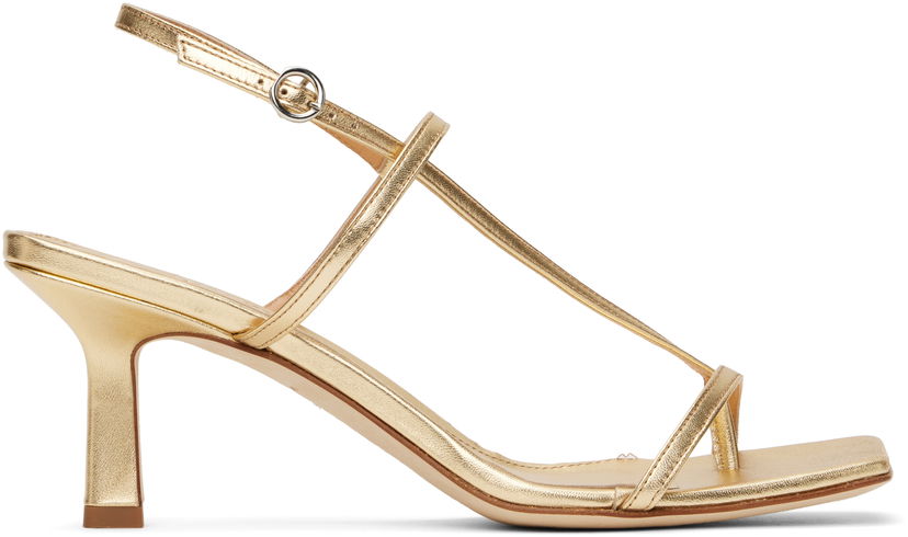 Asusteet Aeyde Aeyde Elise Leather Toe-Post Heeled Sandals Metallinen | A11-HS-ASTS65CI-0121-902-007