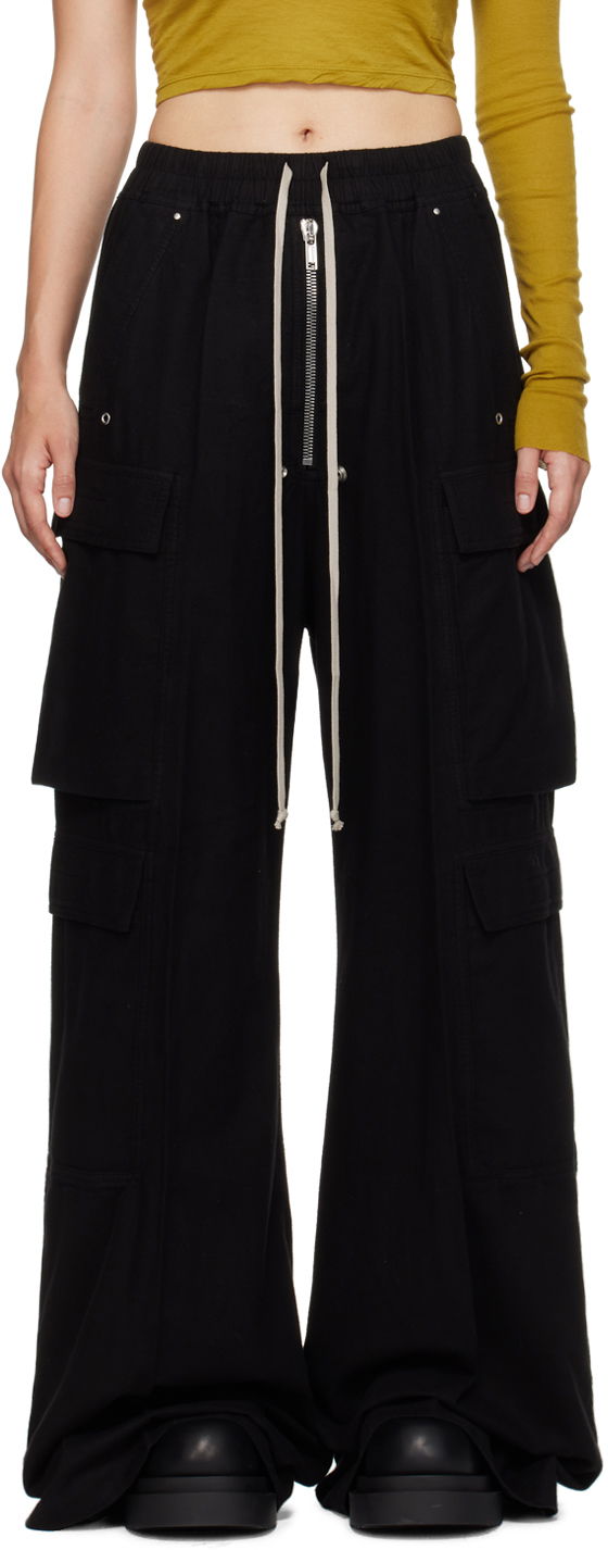 Cargo housut Rick Owens Double Cargo Jumbo Belab Trousers Musta | DS02D2324 CFL