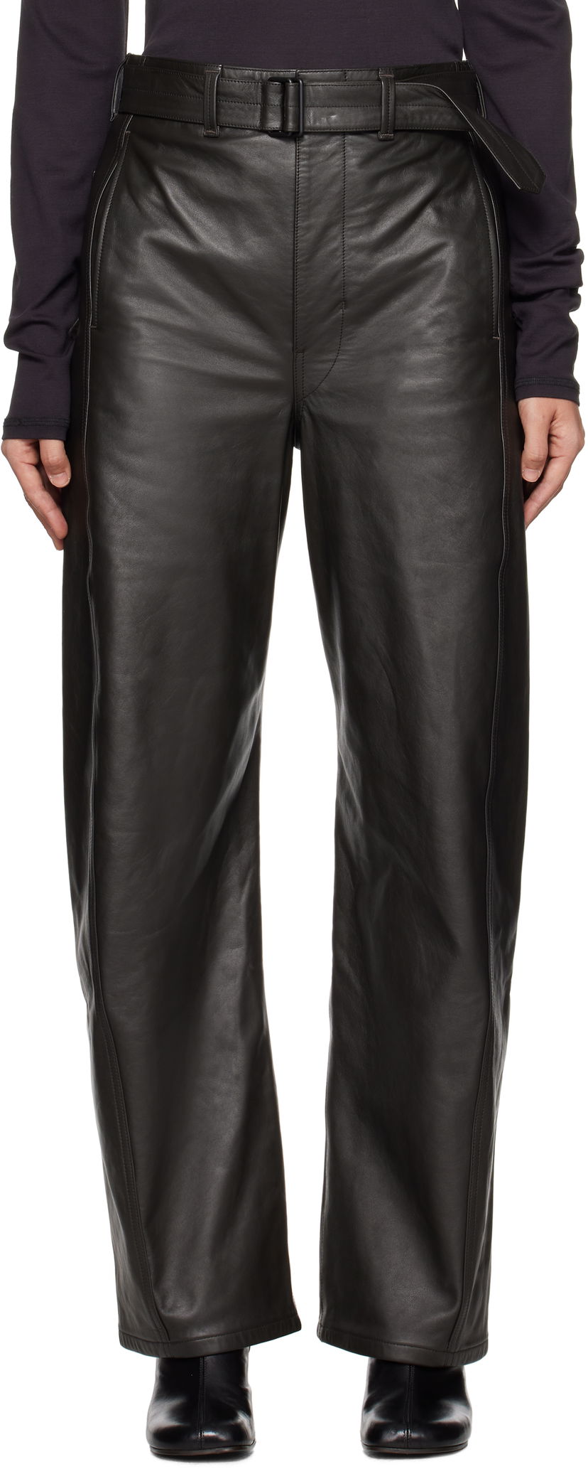 Housut LEMAIRE Twisted Belted Pants Musta | PA1142 LL0095
