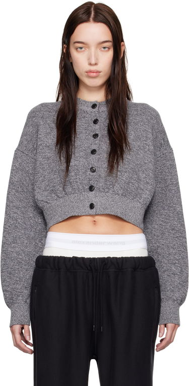 Villapaita Alexander Wang Alexander Wang.t Cropped Cardigan Harmaa | 4KC4243015, 0