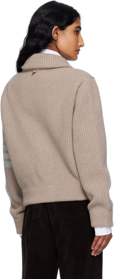 Villapaita Thom Browne Thom Browne Merino Wool 4-Bar Bomber Cardigan Beige | FKJ116A-Y1059, 2