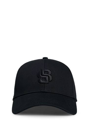 Korkki BOSS Twill Cap with Embroidered Monogram Musta | 50533299