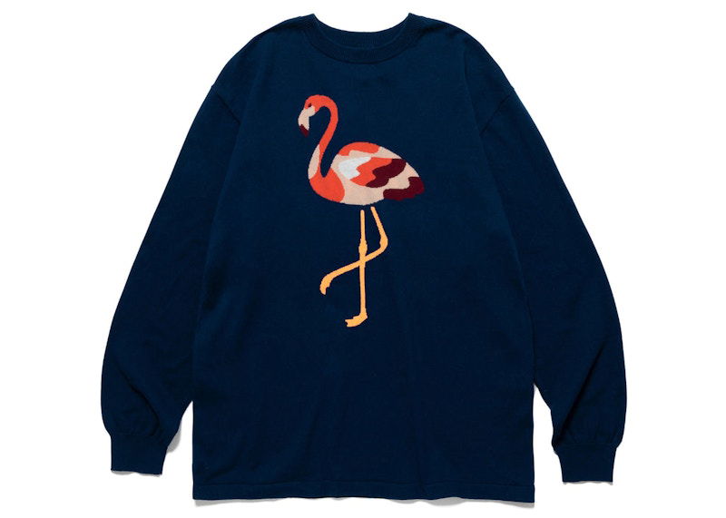 Villapaita Human Made Flamingo Sweater Tummansininen | HM25CS004