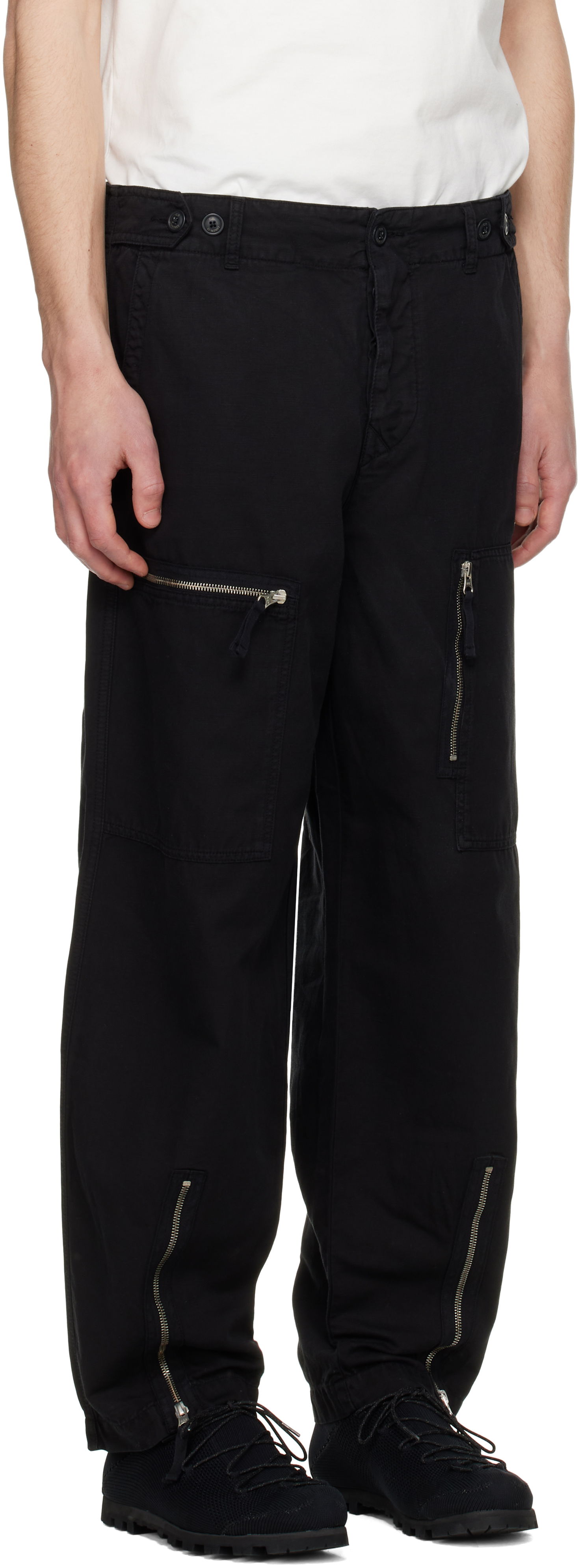 Cargo housut C.P. Company C.P. Company Cotton Linen Cargo Pants Musta | 18CMPA104A-006273G, 1