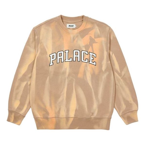 Huppari Palace Palace Tie Dye Crewneck Sweatshirt Beige | P20CS014