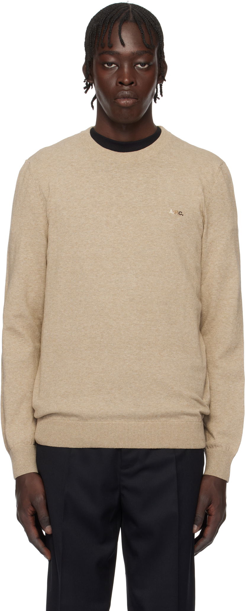 Villapaita A.P.C. Louis Knit Sweater Beige | COEZJ-H23402