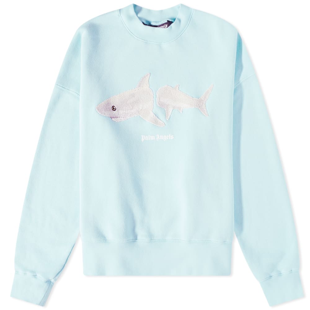 Huppari Palm Angels Shark Crew Sweat Turkoosi | PMBA026S23FLE0054001, 0
