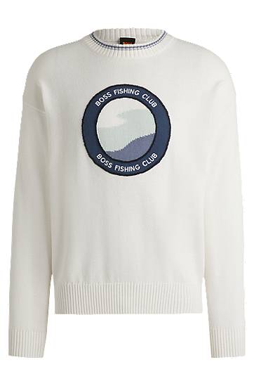 Villapaita BOSS BOSS Fishing Club Sweater Valkoinen | 50536391